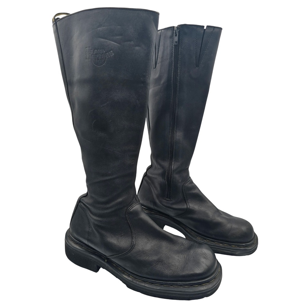 Dr. Martens 9491 Vintage Rare Black Leather Tall Boots Made in England UK 7 US 9
